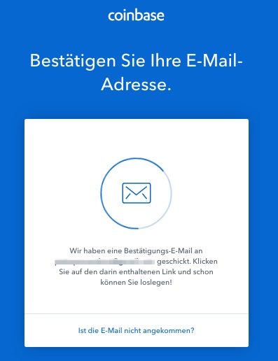 coinbase email bestätigung