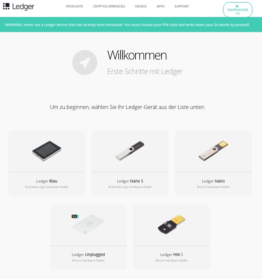 ledger hardware auswahl