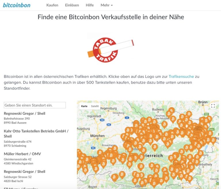 Bitcoinbon - Bitcoin kaufen per Gutschein in Österreich