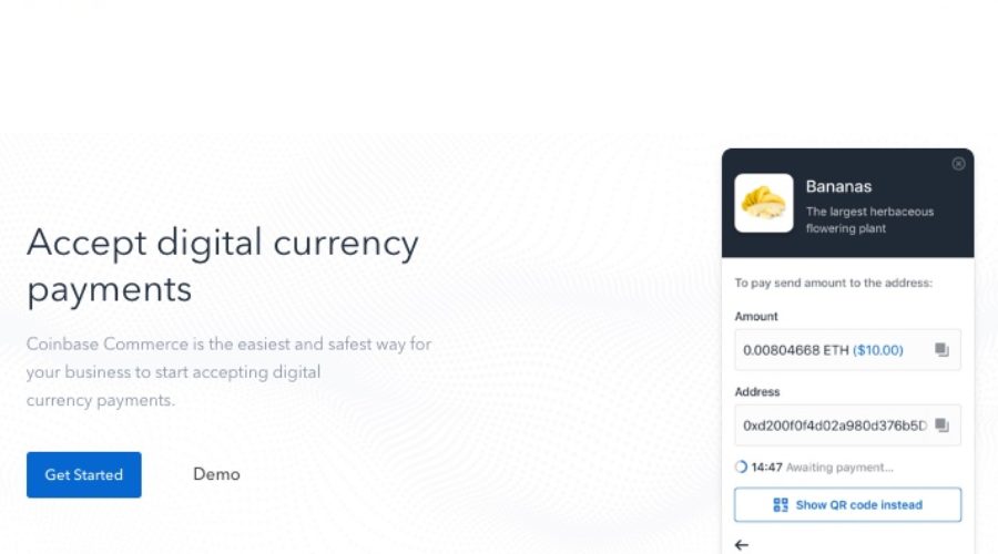 voinbase commerce homepage